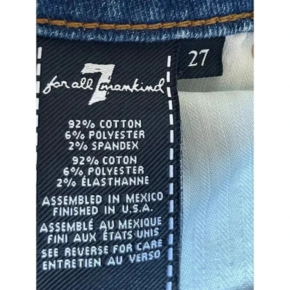 7 For All Mankind Paperbag High Rise Tie Belt Jeans size 27 - Picture 6 of 10